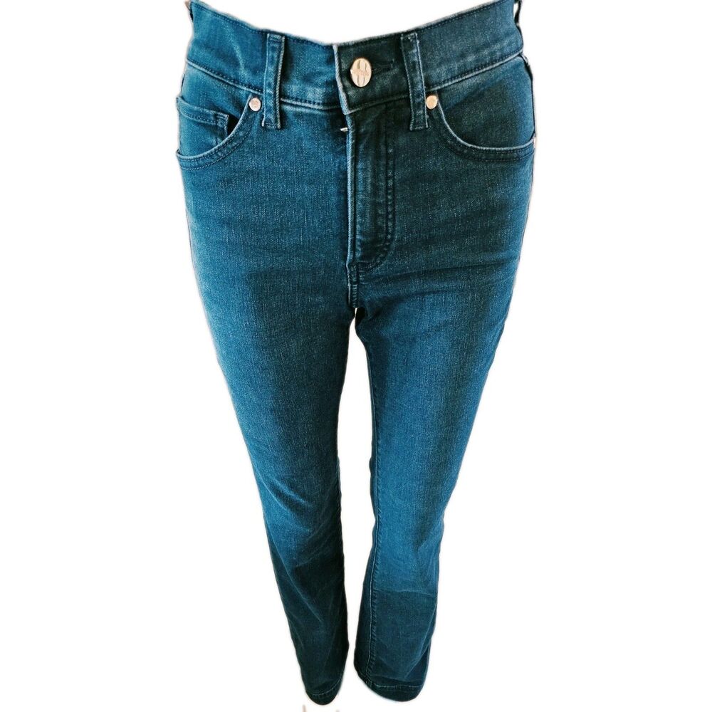 Express Women's Blue Jeans Size 2 Medium Wash Stretch Denim 5 Pocket Casual - Picture 4 of 6